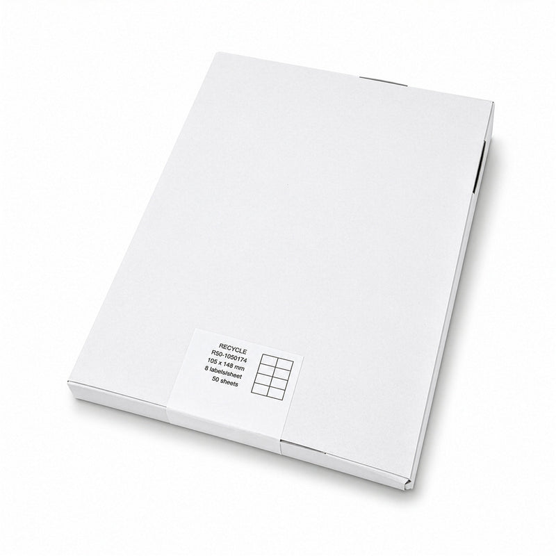 Rillprint -  Etiket gerecycled 105x74mm wit 400st