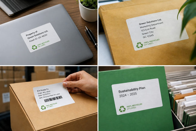Rillprint -  Etiket gerecycled 105x148mm wit 200st