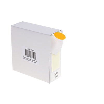 Rillprint -  Etiket 25mm op rol fluor oranje 500st