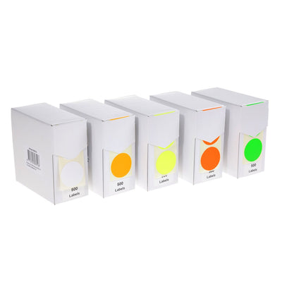Rillprint -  Etiket 25mm op rol fluor oranje 500st