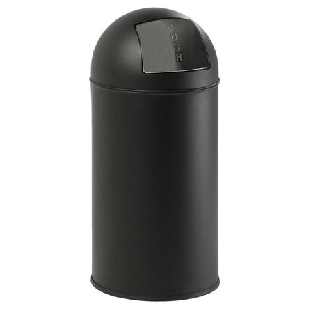Eko - pattumiera con coperchio a pressione 40 l, acciaio inossidabile opaco, nero