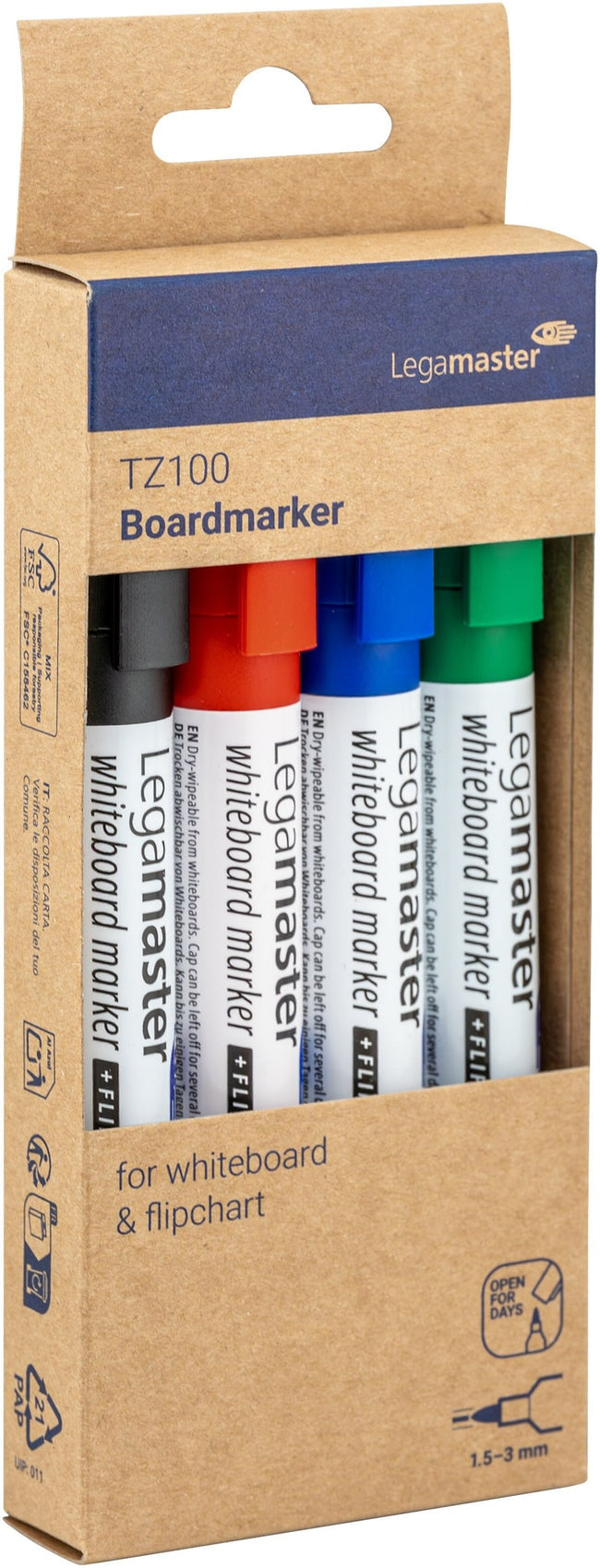 Legamaster -  Whiteboardmarker  tz100 2mm 4st ass | 10 stuks