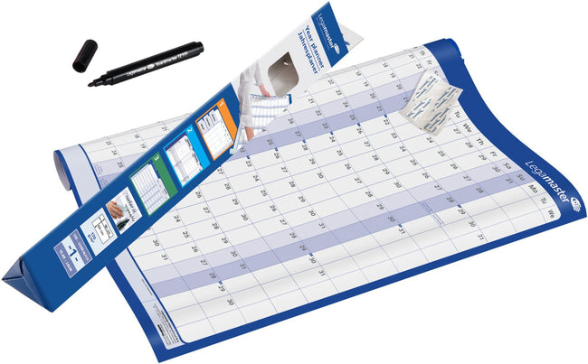 Legamaster -  Jaarplanner 2027 90x60cm horizontaal gelamineerd en oprol..