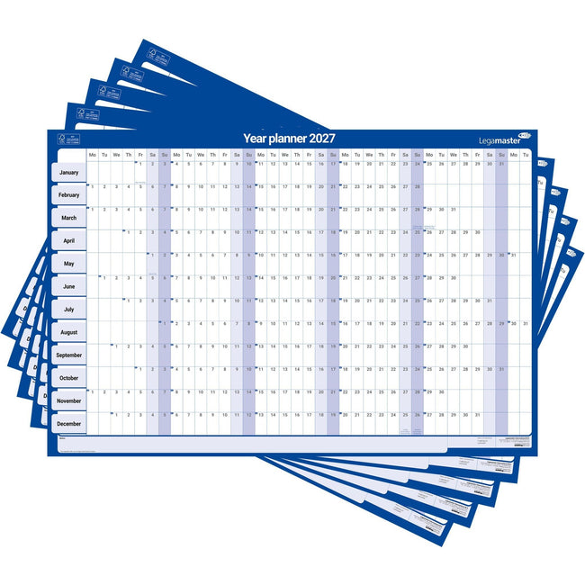 Legamaster -  Jaarplanner 2027  90x60 horizon gelam