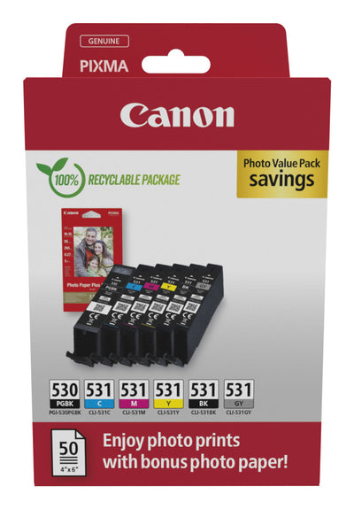 Canon -  Inktcartridge  pgi-530 cli531 2xzwart+4 kleur