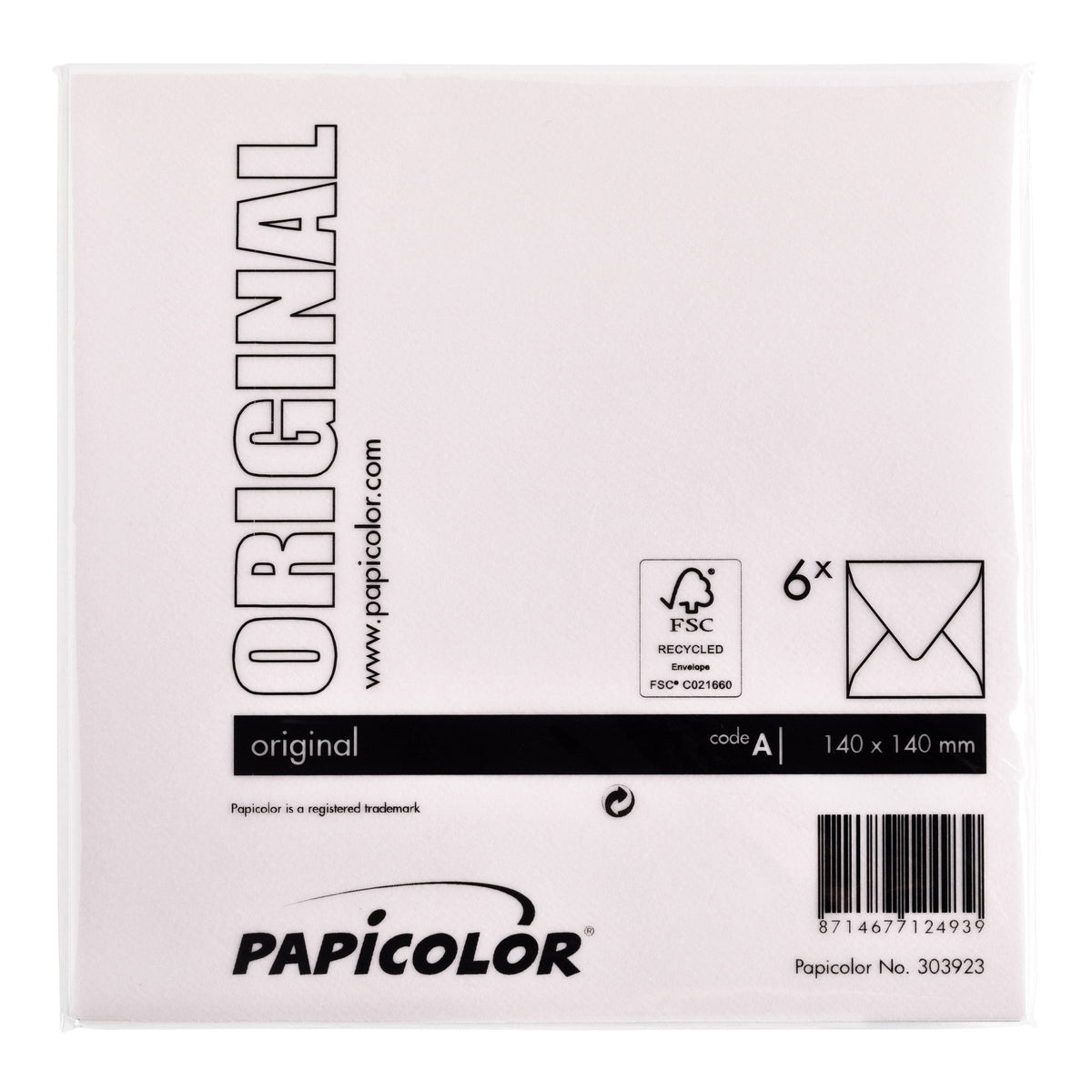 Papicolor -  Envelop  140x140mm lichtroze