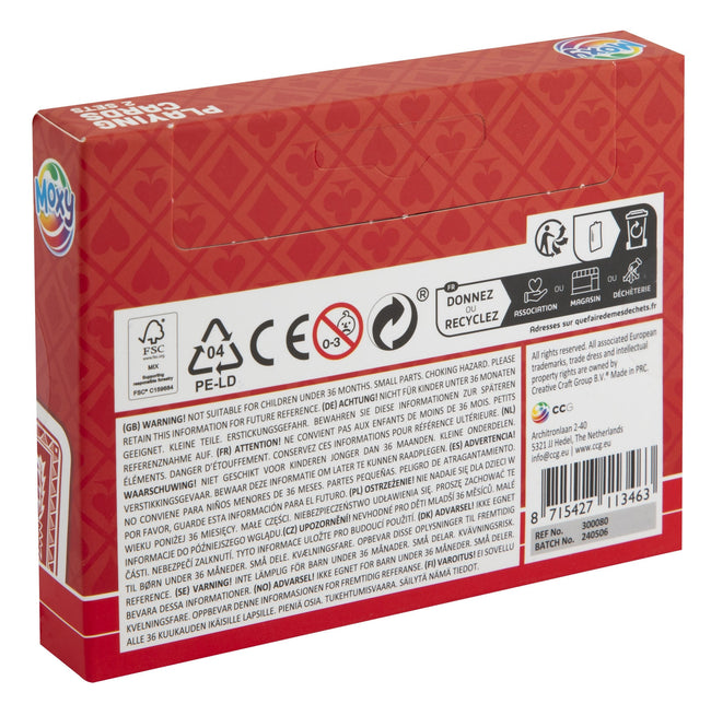Moxy -  Speelkaarten  doos à 2 sets met 55 kaarten | 12 stuks