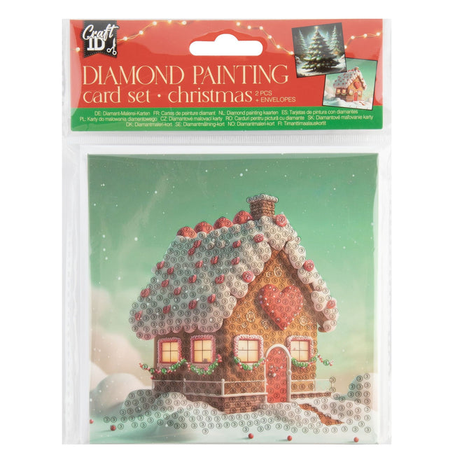 CraftID -  Diamondpainting craft id kaart kerst 13x13cm 2 st | 12 stuks