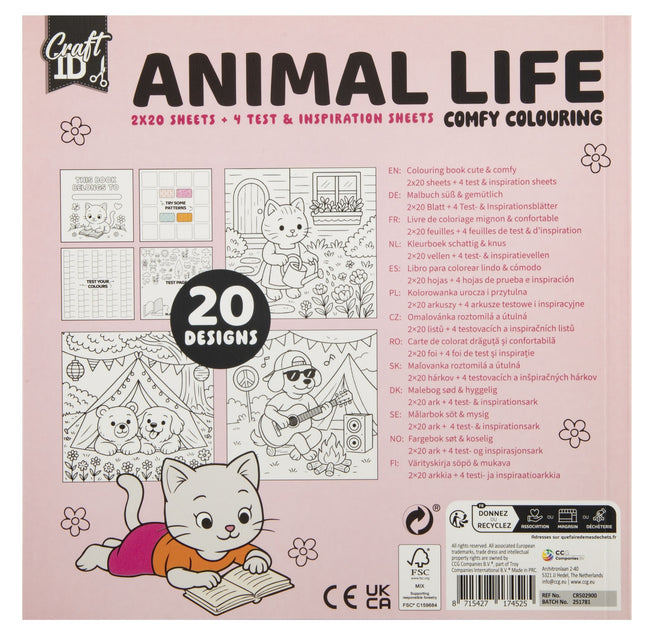 CraftID -  Kleurboek craft id cute 20c20cm 4 stuks assorti