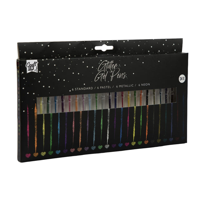 CraftID -  Gelpennen craft id glitter set à 24 kleuren