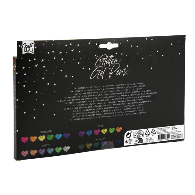 CraftID -  Gelpennen craft id glitter set à 24 kleuren