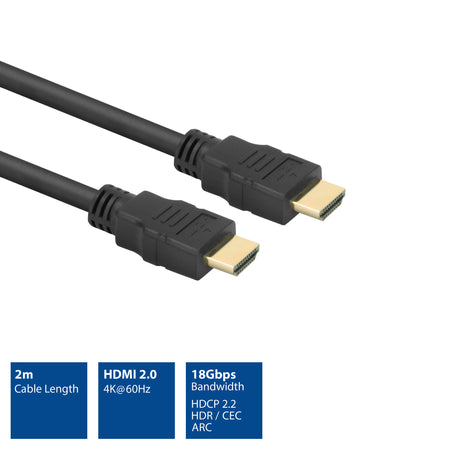 ACT -   2 meter High Speed kabel v2.0 HDMI-A male HDMI-A male (AWG30)
