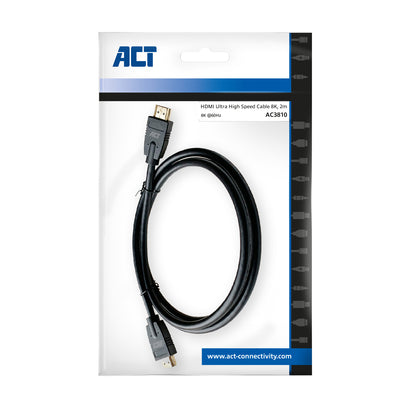 ACT -   2 meter HDMI 8K Ultra High Speed kabel v2.1 HDMI-A male HDMI-A male