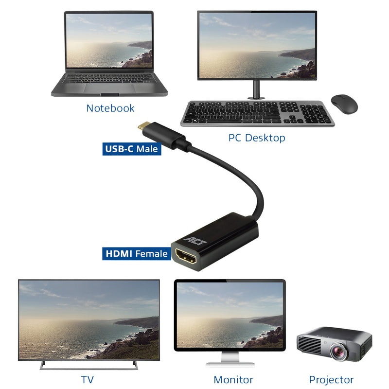 ACT -   USB-C naar HDMI adapter