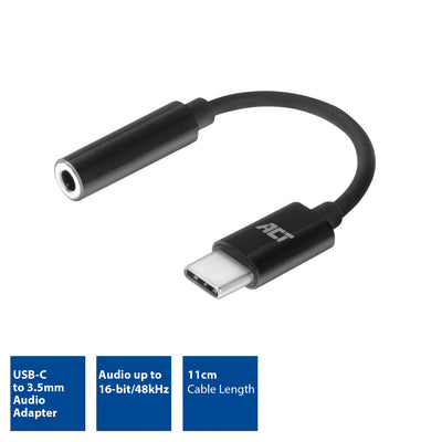 ACT -   USB-C naar 3.5mm jack audio adapter