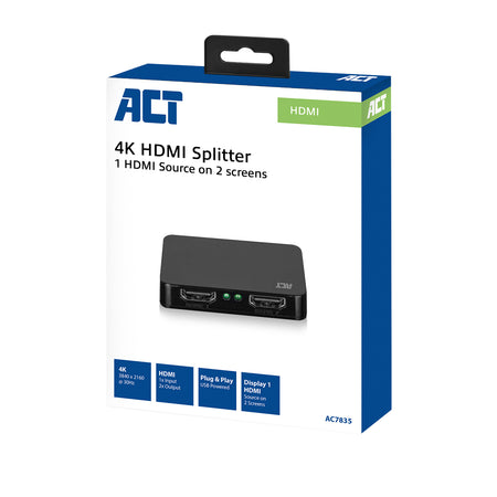 ACT -   4K HDMI 1.4 splitter 2 poorts