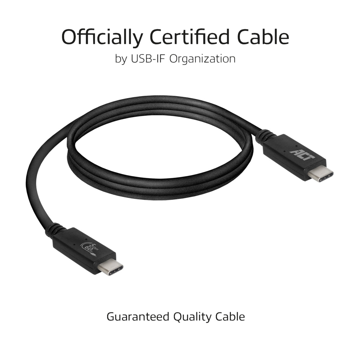 ACT -   USB 3.0 kabel, USB-C, USB-IF gecertificeerd, 1 meter