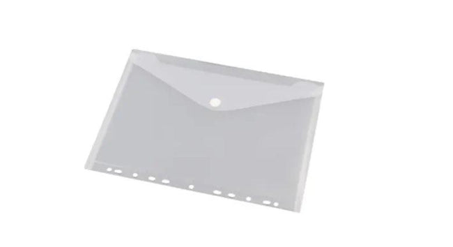 Zonder merk -  Documentenmap, met velcro sluiting, ft A4, geperforeerd, wit, pak van 10 stuks