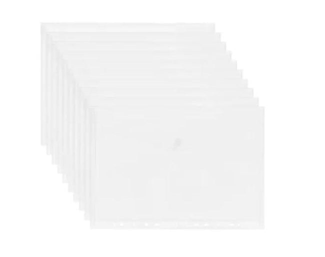 Zonder merk -  Documentenmap, met velcro sluiting, ft A4, geperforeerd, wit, pak van 10 stuks (afbeelding 2)