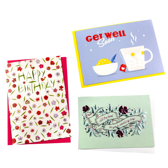 Paperclip - Set ricarica biglietti d'auguri inglese 6 biglietti assortiti