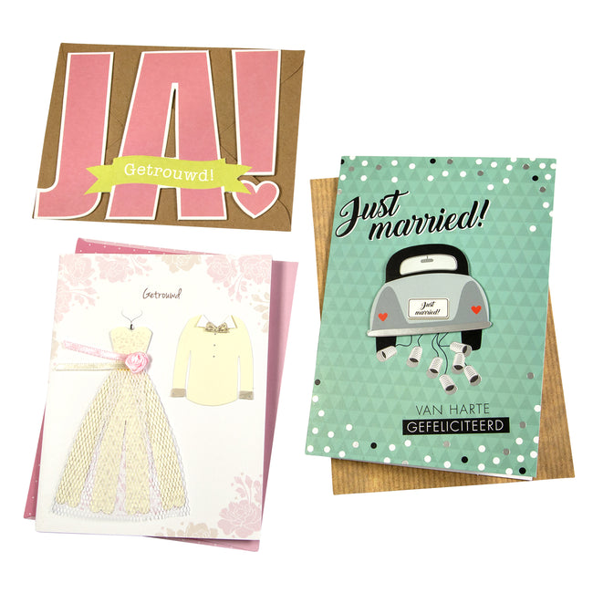 Paperclip - Set di ricarica per biglietti di auguri di matrimonio da 6 carte