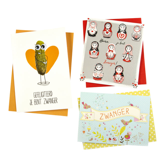 Graffetta - Set di ricarica per biglietti d'auguri incinta di 6 carte