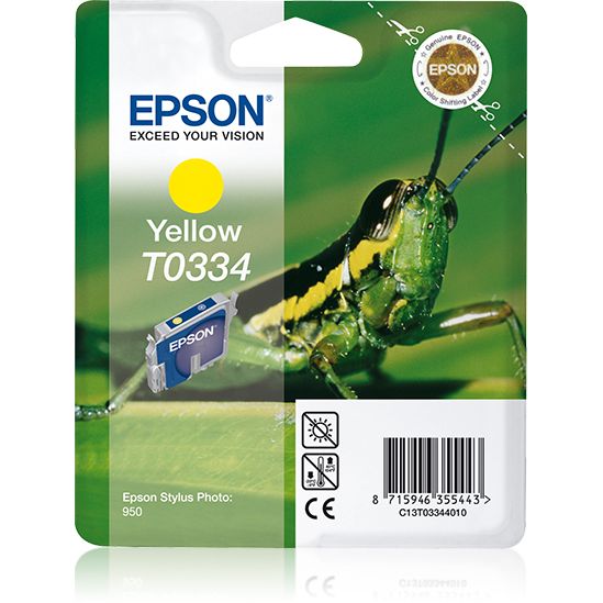 Epson - cartucho de tinta T0334, 440 páginas, OEM C13T03344010, amarillo