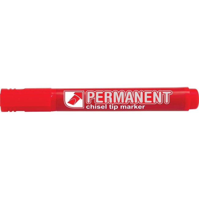 Crown -   permanent marker, schuine punt, schrijfbreedte 1 3 mm, rood