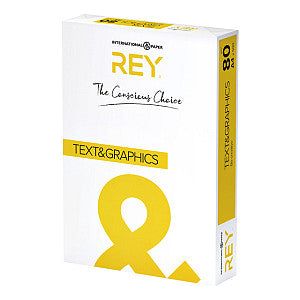 Rey - Kopieerpapier text graphics a4 80gr wit | Pak a 500 vel | 5 stuks