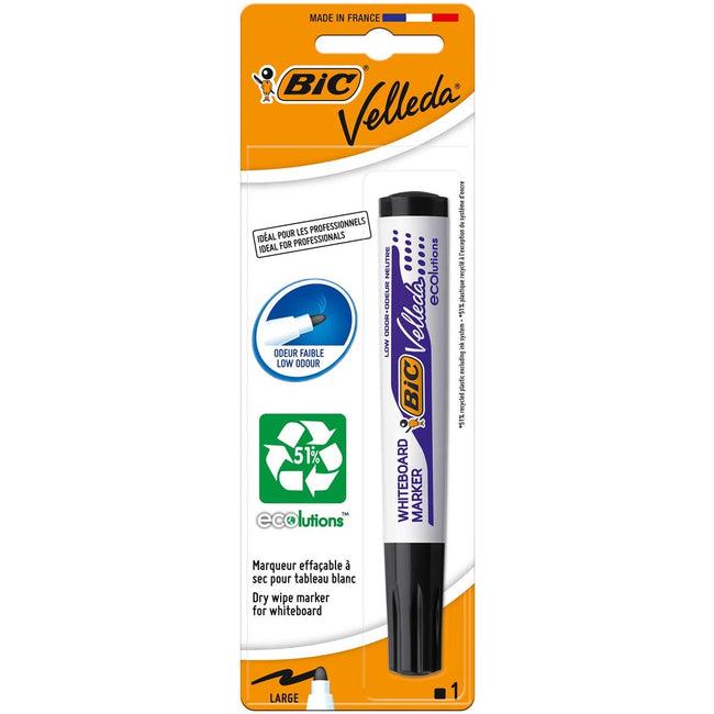 Velleda - Velleda whiteboardmarker 1701 Ecolutions, zwart, op blister