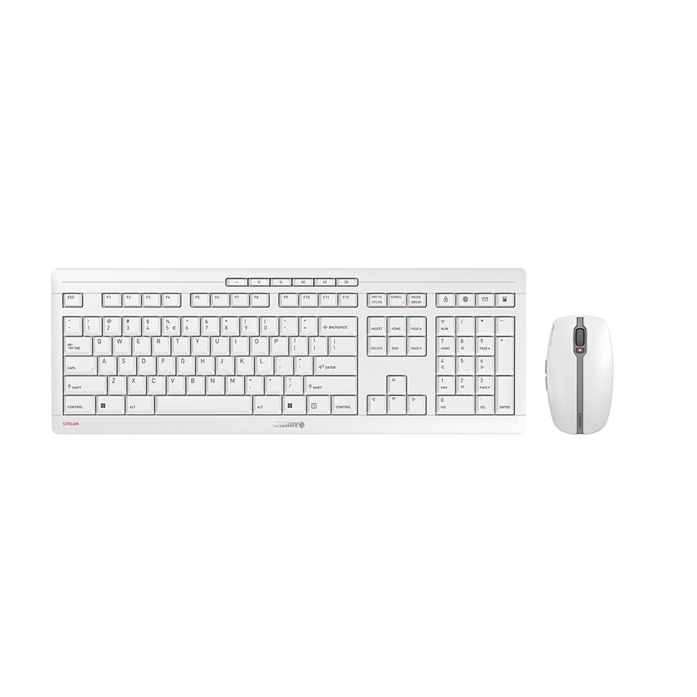 CHERRY -   Stream Desktop toetsenbord Inclusief muis Kantoor RF Draadloos QWERTY Amerikaans Engels Grijs