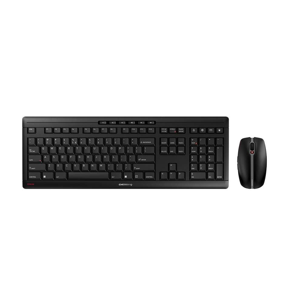 CHERRY -   Stream Desktop toetsenbord Inclusief muis Kantoor RF Draadloos QWERTY Amerikaans Engels Zwart