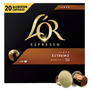 L'Or - Kaffeetassen L'or Espresso Lungo Estremo 20st | Pak ein 20 -Stück | 10 Stück