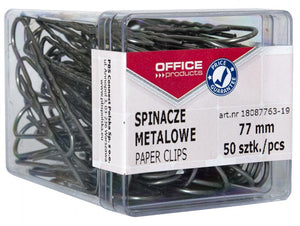 OFFICE products -   papierklemmen, 77 mm, metaal, doos van 50 stuks