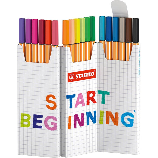 STABILO -  point 88 fineliner, geassorteerde kleuren, deskset van 18 stuks