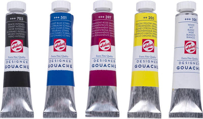 Talens - gouache Extra Fino tubo de 20 ml, caja de 5 tubos en colores surtidos
