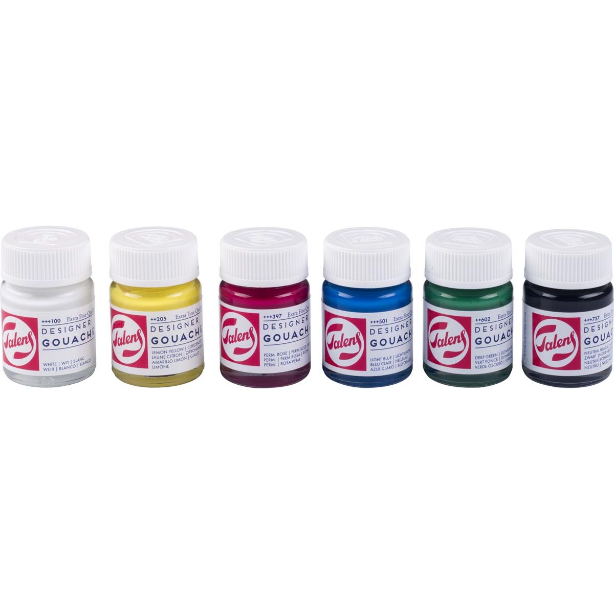 Talens - gouache Extra Fine flacon de 16 ml, lot de 6 flacons en couleurs primaires