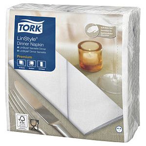 Serviettes de table Tork Premium LinStyle® pli 1/8 1 épaisseur 50 pcs blanc 478145