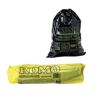 Sac poubelle Komo 60l avec cordon 15 pièces en rouleau