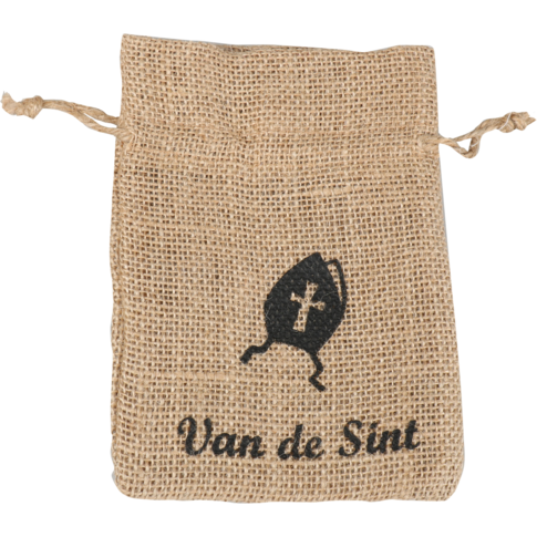 Klika - Bag | Sac cadeau Jute | 12x17cm | Van de sint | Natural | 10 morceaux