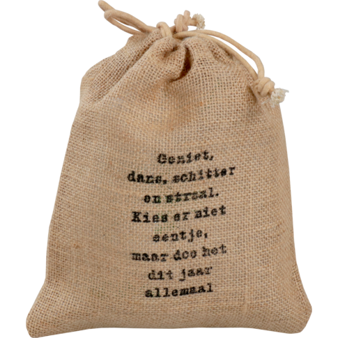 Klika - Zak | Cadeauzak | Jute | 19x23cm | Geniet | schitter | straal | 10 stuks