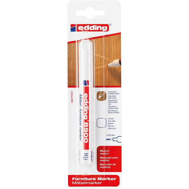 Edding - Pennarello 8900 mobili rotondo 1,5-2 mm bianco brillante blister da 1 pezzo
