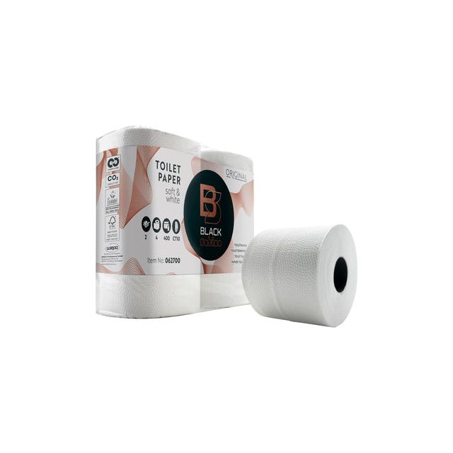 Blacksatino - papier toilette Blacksatino original CT10 2L 400vel | Emballez un 4 pièces | 10 morceaux