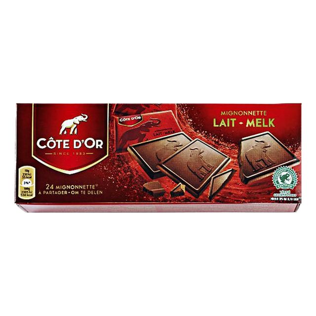 Côte d'Or - Coote au chocolat Dor Mignonnette Milk 24 x 10 grammes | Box une pièce de 24