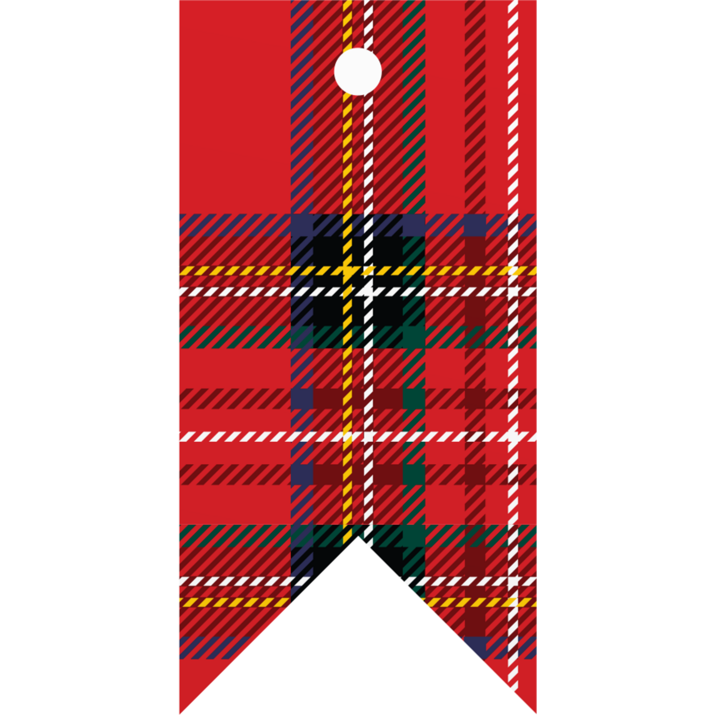 Klika - Hangtag | Tartan | 37x75mm | kraftpapier | rood | 50 stuks