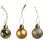 Klika - Kerstbal | 3cm | aan draad | goud | 24 stuks