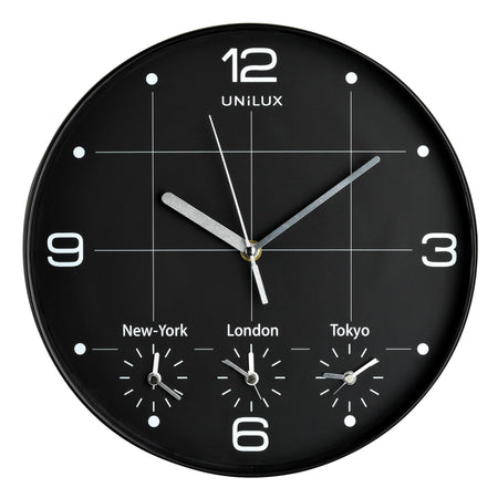 UNILUX - Reloj de pared On Time Ø 30,5 cm negro/blanco