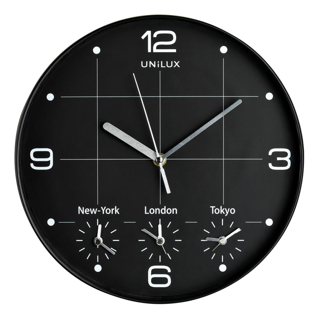 Unilux -  Wandklok on time dia 30.5cm zwart/wit