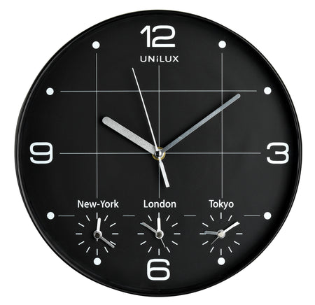Unilux -  Wandklok on time dia 30.5cm zwart/wit