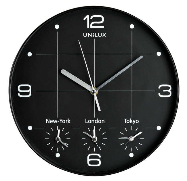 UNILUX - Wall clock On Time Ø 30.5cm black/white